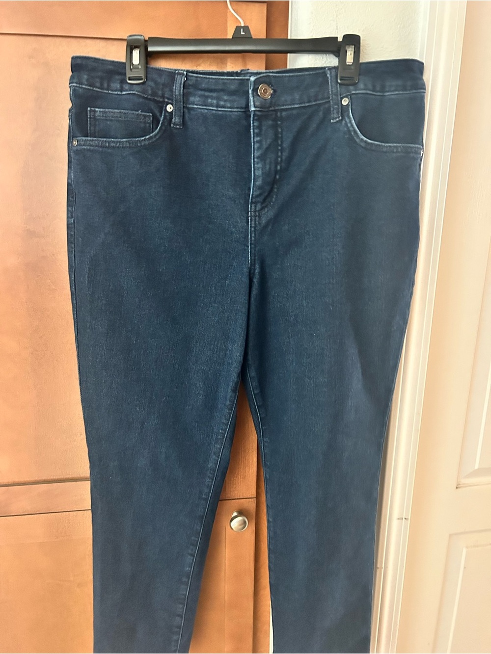 Terra & Sky Women's Dark Indigo Skinny Jeans 14 W petite